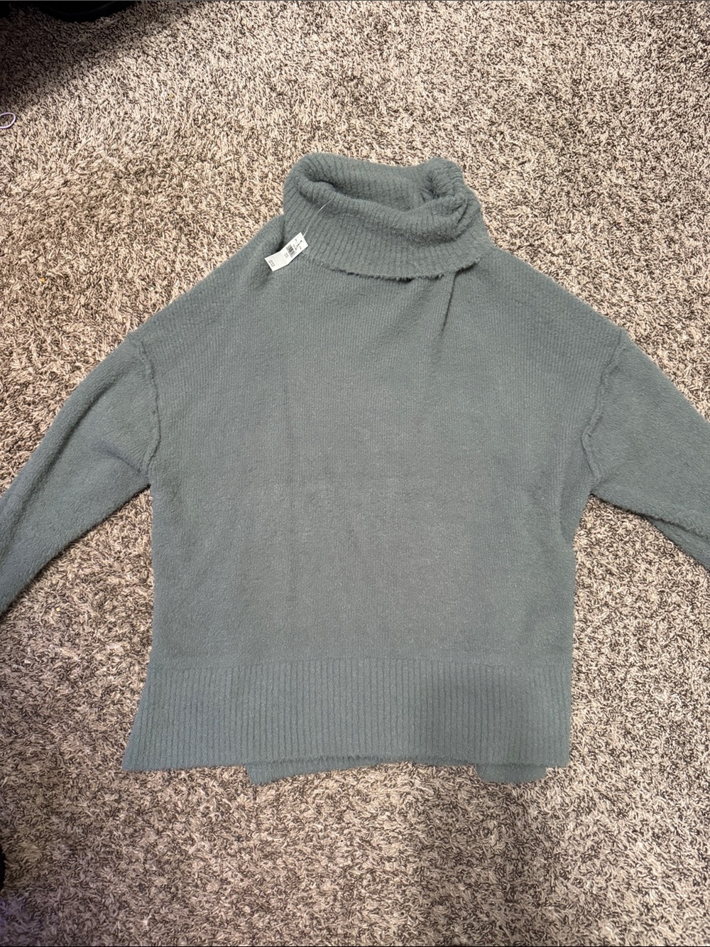 aerie Cozy Turtleneck Sweater in Sage Green